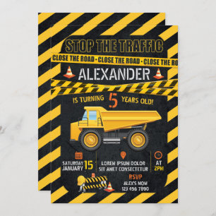 Invitación al cumpleaños de la construcción