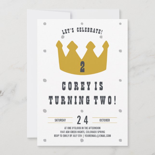 Invitación al cumpleaños de la Corona de Oro (Anverso)