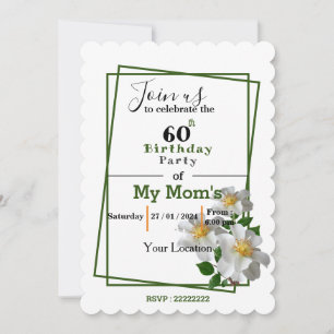 Invitación al cumpleaños de la flor blanca