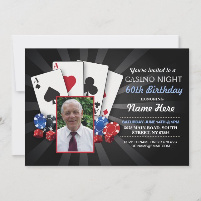 Invitación al cumpleaños de la foto de Casino Nigh (Anverso)