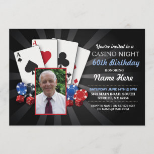 Invitación al cumpleaños de la foto de Casino Nigh