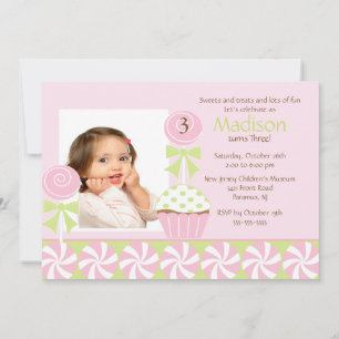 Invitación al cumpleaños de la foto de la tarta du