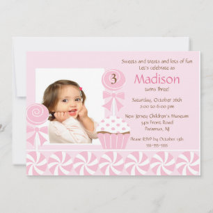 Invitación al cumpleaños de la foto de la tarta du