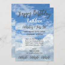 INVITACIÓN AL CUMPLEAÑOS DE LA FOTO DE LAS NUBES D
