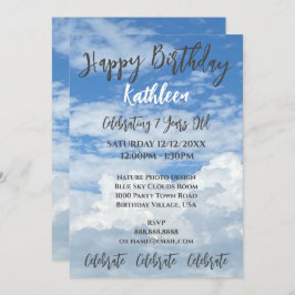 INVITACIÓN AL CUMPLEAÑOS DE LA FOTO DE LAS NUBES D