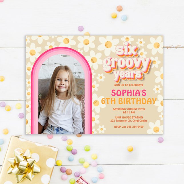 Invitación al cumpleaños de la foto de Six Groovy  (Subido por el creador)
