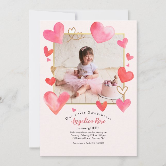 Invitación al cumpleaños de la foto del marco del  (Anverso)