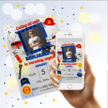 Invitación al cumpleaños de la foto del primer res