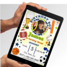 Invitación al cumpleaños de la foto deportiva