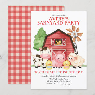 Invitación al cumpleaños de la granja, cumpleaños