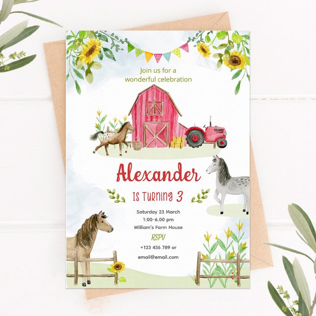 Invitación al cumpleaños de la granja - Fiesta por (Subido por el creador)