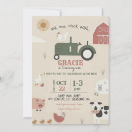 Invitación al cumpleaños de la granja y los animal