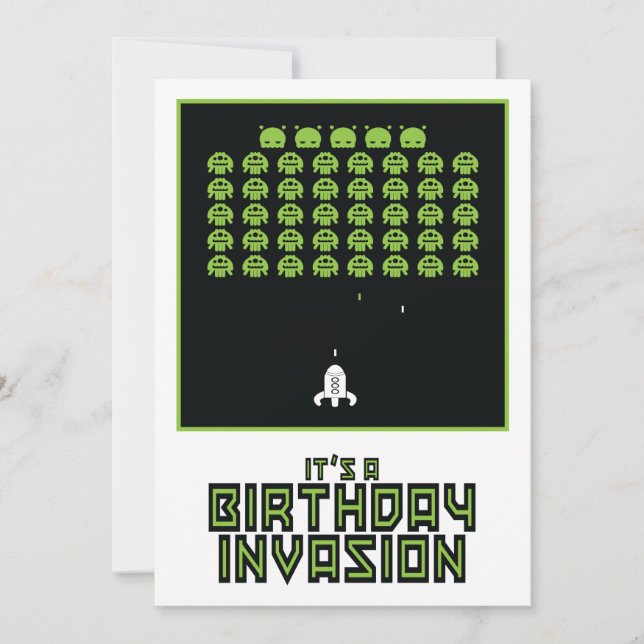 Invitación al cumpleaños de la invasión espacial (Anverso)