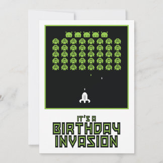 Invitación al cumpleaños de la invasión espacial
