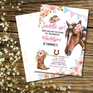 Invitación al cumpleaños de la lechera floral edit
