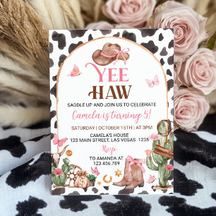 Invitación al cumpleaños de la lechera rosa de los