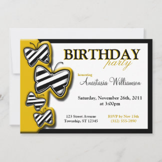 Invitación al cumpleaños de la mariposa amarilla n