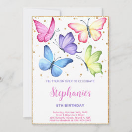 Invitación al cumpleaños de la mariposa cuta