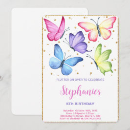 Invitación al cumpleaños de la mariposa cuta