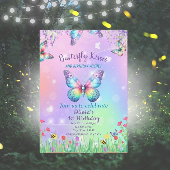 Invitación al cumpleaños de la mariposa cuta para  (Subido por el creador)