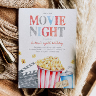 Invitación al cumpleaños de la noche de la películ