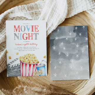 Invitación al cumpleaños de la noche de la películ