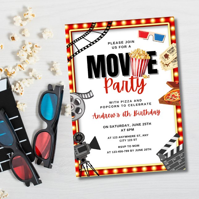 Invitación al cumpleaños de la noche de la películ (Subido por el creador)