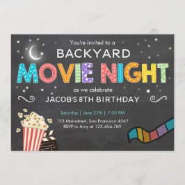 Invitación al cumpleaños de la noche de la películ