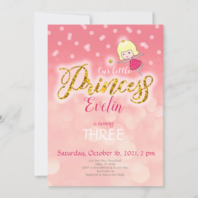 Invitación al cumpleaños de la pequeña princesa, c (Anverso)