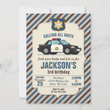 Invitación al cumpleaños de la policía / Auto de l