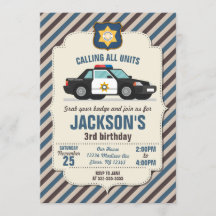 Invitación al cumpleaños de la policía / Auto de l