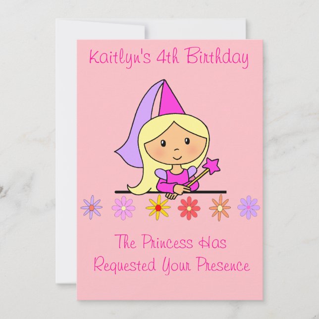 Invitación al cumpleaños de la princesa (Anverso)