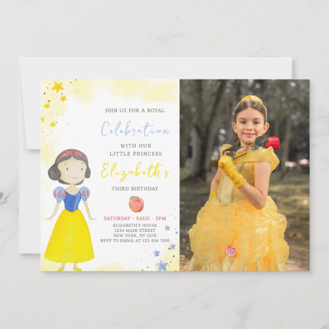 Invitación al cumpleaños de la princesa amarilla c (Anverso)