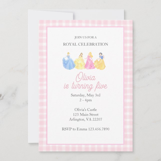 Invitación al cumpleaños de la princesa - Celebrac (Anverso)