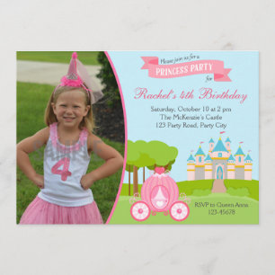 Invitación al cumpleaños de la princesa con foto (