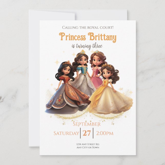 Invitación al cumpleaños de la princesa, Corte Rea (Anverso)