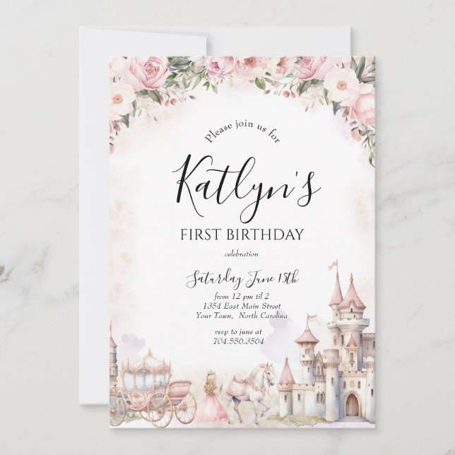 Invitación al cumpleaños de la princesa, invitació (Anverso)