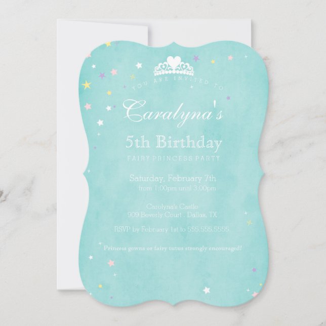 Invitación al cumpleaños de la princesa Polvo de h (Anverso)