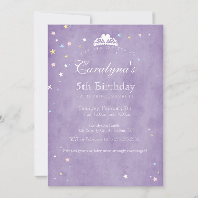 Invitación al cumpleaños de la princesa Polvo lech (Anverso)