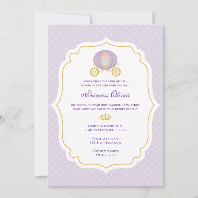 Invitación al cumpleaños de la princesa púrpura (Anverso)