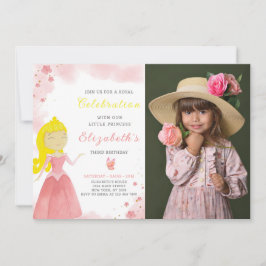 Invitación al cumpleaños de la princesa roja con f
