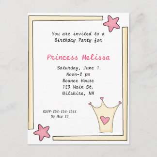 Invitación al cumpleaños de la princesa rosa Bonit