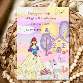 Invitación al cumpleaños de la princesa Snowy