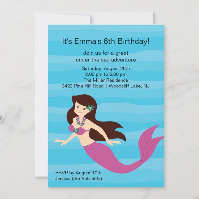Invitación al cumpleaños de la sirena (Anverso)