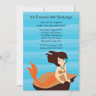 Invitación al cumpleaños de la sirena