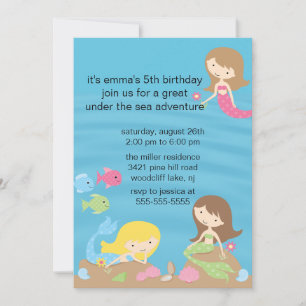 Invitación al cumpleaños de la sirena