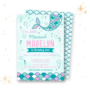 Invitación al cumpleaños de la sirena