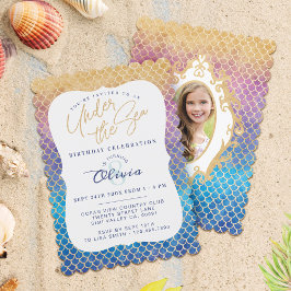 Invitación al cumpleaños de la sirena arcoiris