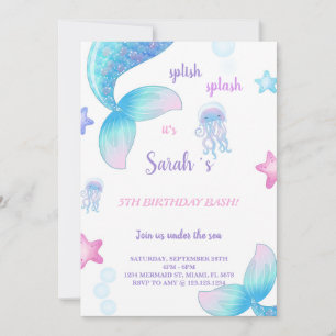Invitación al cumpleaños de la Sirena Azul