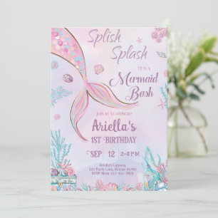Invitación al cumpleaños de la sirena bajo el Chic